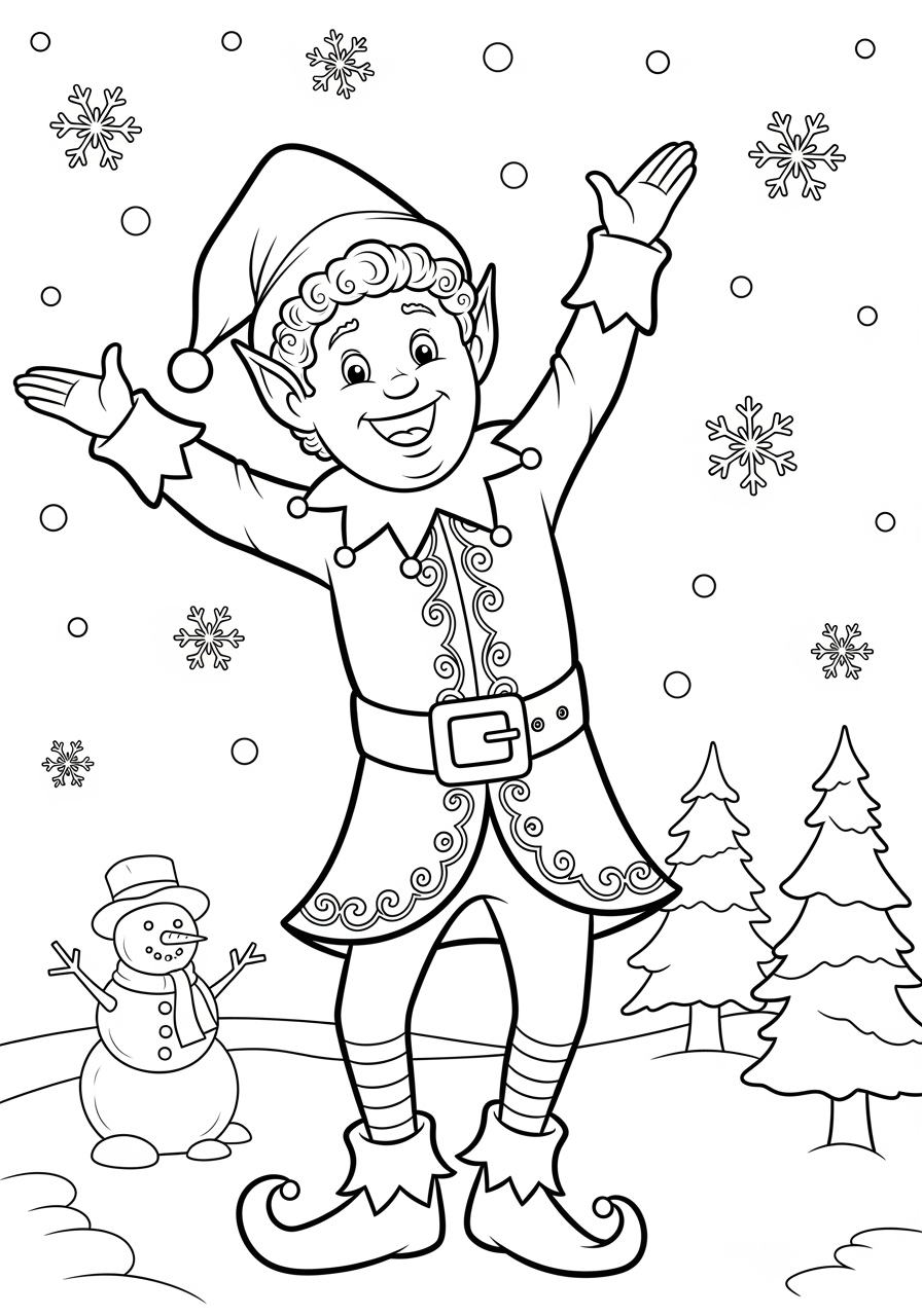 buddy the elf coloring page - festive printable fun